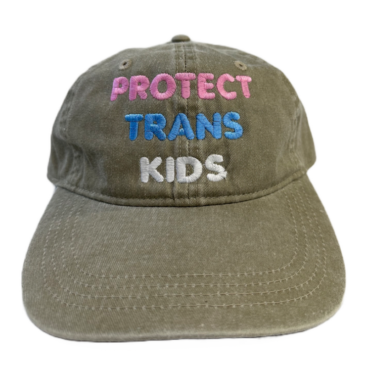 "Protect Trans Kids" Twill Pigment Dyed Baseball Cap